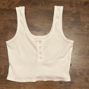 White ribbed crop top
